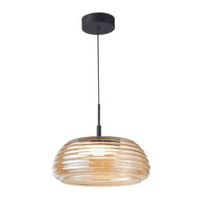 Lampa wisząca Loculi PND-24040-BK-AMB oprawa w kolorze czarnym z bursztynowym kloszem ITALUX