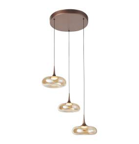 Lampa wisząca Tenele PND-24028-3A-COPP oprawa w kolorze miedzianym ITALUX