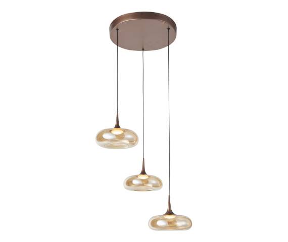 Lampa wisząca Tenele PND-24028-3A-COPP oprawa w kolorze miedzianym ITALUX