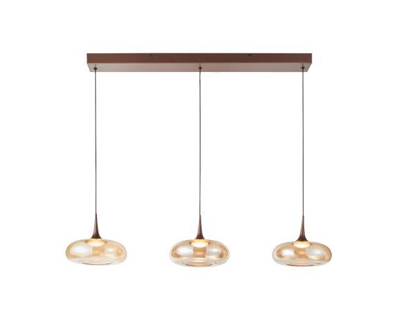 Lampa wisząca Tenele PND-24028-3B-COPP oprawa w kolorze złotym ITALUX