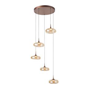 Lampa wisząca Tenele PND-24028-5A-COPP oprawa w kolorze miedzianym ITALUX