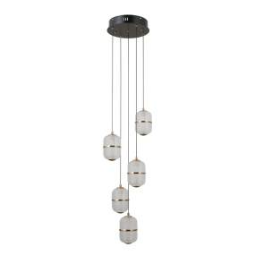 Lampa wisząca Alani PND-34375-5-BK oprawa w kolorze czerni i złota ITALUX