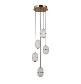 Lampa wisząca Alani PND-34375-5-HBR oprawa w kolorze złotym ITALUX