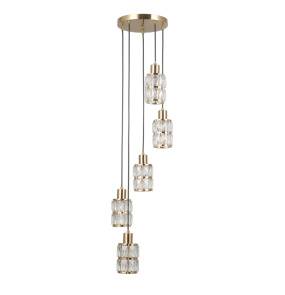 Lampa wisząca Alma PND-40668-5-HBR oprawa w kolorze złotym ITALUX