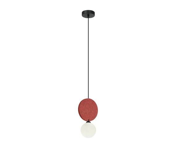 Lampa wisząca Andrea PND-59779-1M-RED oprawa w kolorze czarnym z czerwonym elementem ITALUX