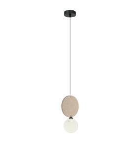 Lampa wisząca Andrea PND-59779-1M-BG oprawa w kolorze czarnym z beżowym elementam ITALUX