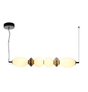 Lampa wisząca Balos PND-94921-4A-BK oprawa w kolorze czarnym z brązowymi elementami ITALUX