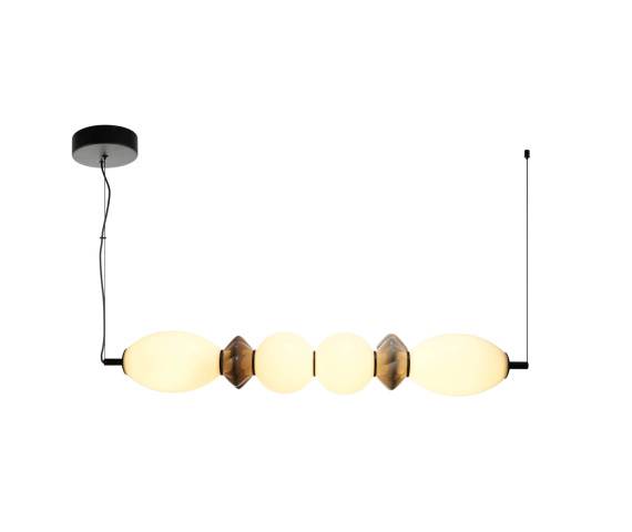 Lampa wisząca Balos PND-94921-4A-BK oprawa w kolorze czarnym z brązowymi elementami ITALUX