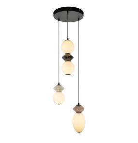 Lampa wisząca Balos PND-94921-4R-BK oprawa w kolorze czarnym z kolorowymi elementami ITALUX