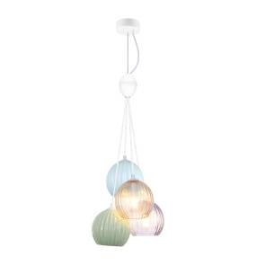 Lampa wisząca Cases PND-94794-4B-MLTI oprawa w kolorze białym z kolorowymi kloszami ITALUX