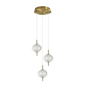 Lampa wisząca Corado PND-81418-3-BK-GD oprawa w kolorze złotym ITALUX