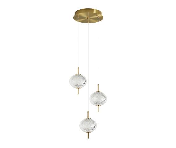 Lampa wisząca Corado PND-81418-3-BK-GD oprawa w kolorze złotym ITALUX