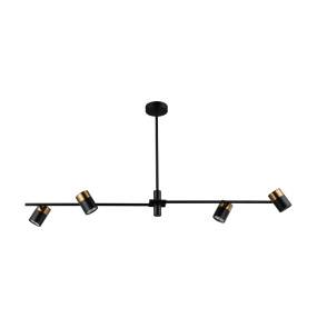 Lampa wisząca Elice PND-58892-4-BK-BRO oprawa w kolorze czerni i złota ITALUX