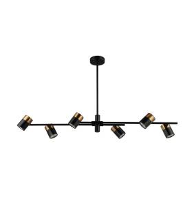 Lampa wisząca Elice PND-58892-6-BK-BRO oprawa w kolorze czerni i złota ITALUX