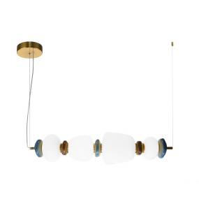 Lampa wisząca Evans PND-94981-4A-GD oprawa w kolorze złotym z kolorowymi elementami ITALUX