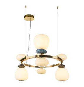 Lampa wisząca Evans PND-94981-4B-GD oprawa w kolorze złotym z kolorowymi elementami ITALUX