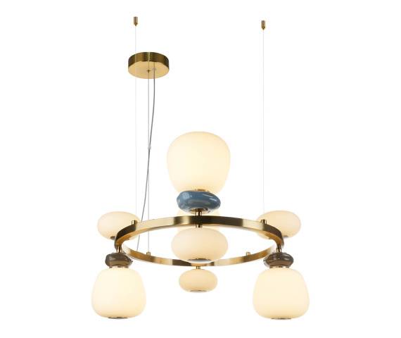Lampa wisząca Evans PND-94981-4B-GD oprawa w kolorze złotym z kolorowymi elementami ITALUX