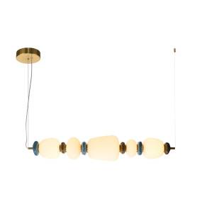 Lampa wisząca Evans PND-94981-5A-GD oprawa w kolorze złotym z kolorowymi elementami ITALUX