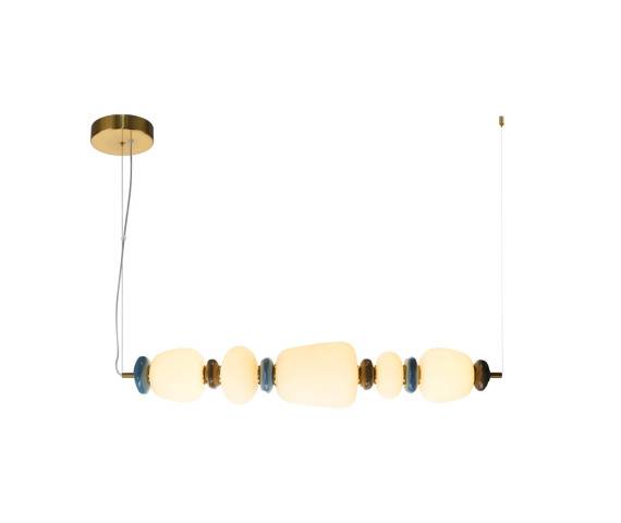Lampa wisząca Evans PND-94981-5A-GD oprawa w kolorze złotym z kolorowymi elementami ITALUX