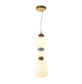 Lampa wisząca Evans PND-94981V-3A-GD oprawa w kolorze złotym z kolorowymi elementami ITALUX