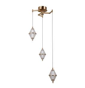 Lampa wisząca Fuente PND-34395-3-HBR oprawa w kolorze złotym ITALUX