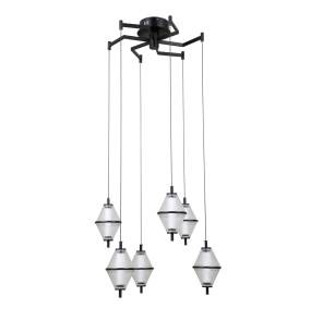 Lampa wisząca Fuente PND-34395-6-BK oprawa w kolorze czarnym ITALUX
