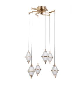 Lampa wisząca Fuente PND-34395-6-HBR oprawa w kolorze złotym ITALUX