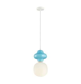Lampa wisząca Latera PND-94331-1L-BLU oprawa w kolorze białym z niebieskim elementem ITALUX