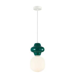 Lampa wisząca Latera PND-94331-1L-GRN oprawa w kolorze białym z zielonym elementem ITALUX