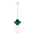 Lampa wisząca Latera PND-94331-1L-GRN oprawa w kolorze białym z zielonym elementem ITALUX