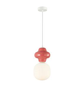 Lampa wisząca Latera PND-94331-1L-RED oprawa w kolorze białym z czerwonym elementem ITALUX