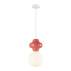 Lampa wisząca Latera PND-94331-1L-RED oprawa w kolorze białym z czerwonym elementem ITALUX