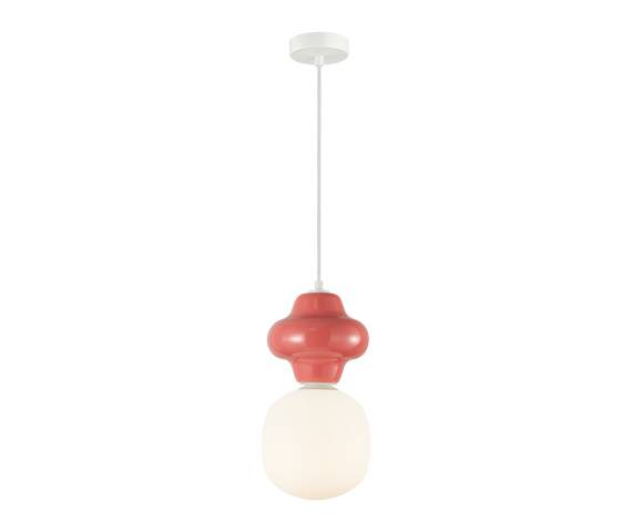 Lampa wisząca Latera PND-94331-1L-RED oprawa w kolorze białym z czerwonym elementem ITALUX