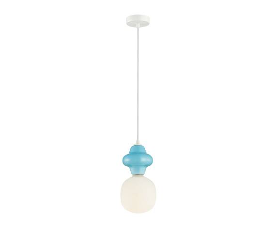 Lampa wisząca Latera PND-94331-1S-BLU oprawa w kolorze białym z niebieskim elementem ITALUX