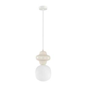 Lampa wisząca Latera PND-94331-1S-GRN oprawa w kolorze białym z żółtym elementem ITALUX