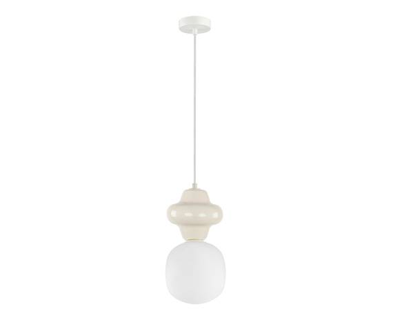 Lampa wisząca Latera PND-94331-1S-GRN oprawa w kolorze białym z żółtym elementem ITALUX