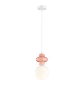 Lampa wisząca Latera PND-94331-1S-PK oprawa w kolorze białym z różowym elementem ITALUX