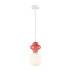 Lampa wisząca Latera PND-94331-1S-RED oprawa w kolorze białym z czerwonym elementem ITALUX