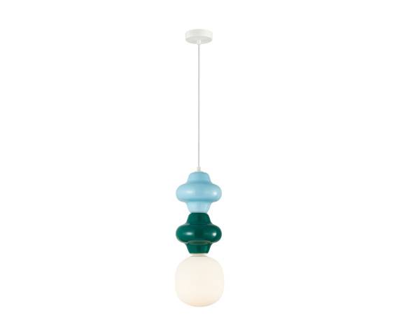 Lampa wisząca Latera PND-94331A-1S-MLTI oprawa w kolorze białym z kolorowymi elementami ITALUX