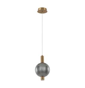Lampa wisząca Lenti PND-83631-1-BRO-SG oprawa w kolorze złotym z dymionym kloszem ITALUX