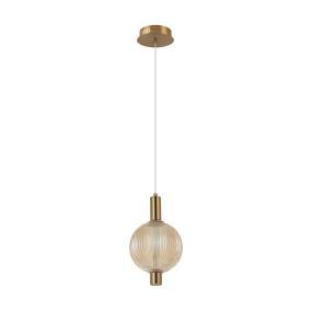 Lampa wisząca Lenti PND-83631-1-AB-AMB oprawa w kolorze złotym z bursztynowym kloszem ITALUX