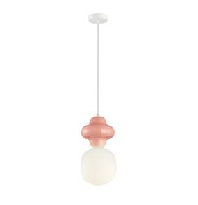 Lampa wisząca Latera PND-94331-1L-PK oprawa w kolorze białym z różowym elementem ITALUX