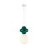 Lampa wisząca Latera PND-94331-1S-GRE oprawa w kolorze białym z zielonym elementem ITALUX