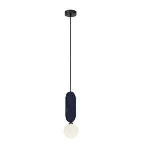 Lampa wisząca Lorenzo PND-59815-1-BLU oprawa w kolorze czarnym z niebieskim elementem ITALUX