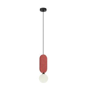 Lampa wisząca Lorenzo PND-59815-1-RED oprawa w kolorze czarnym z czerwonym elementem ITALUX