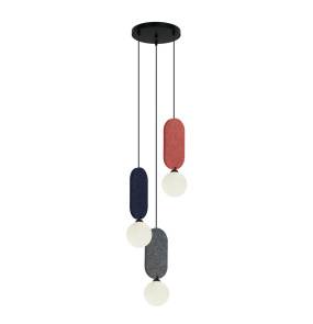 Lampa wisząca Lorenzo PND-59815A-3-MLTI oprawa w kolorze czarnym z kolorowymi elementami ITALUX