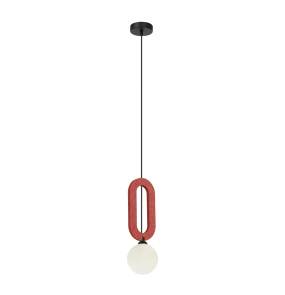Lampa wisząca Masso PND-59839-1-RED oprawa w kolorze czarnym z czerwonym elementem ITALUX