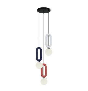 Lampa wisząca Masso PND-59839-3-MLTI oprawa w kolorze czarnym z kolorowymi elementami ITALUX