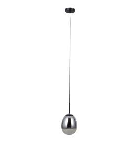 Lampa wisząca Meolo PND-40825-1-BK oprawa w kolorze czarnym z dymionym kloszem ITALUX