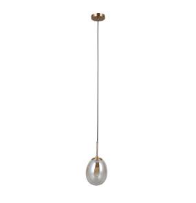 Lampa wisząca Meolo PND-40825-1-GD oprawa w kolorze złotym z bursztynowym kloszem ITALUX